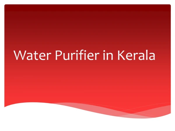 Best Water Purifier in Kerala