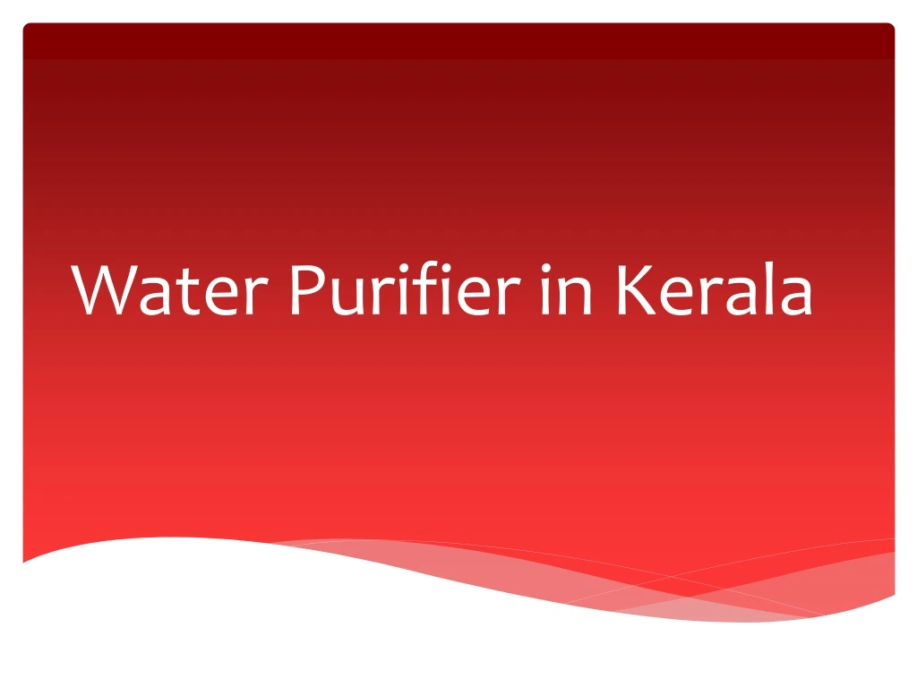 water purifier in kerala