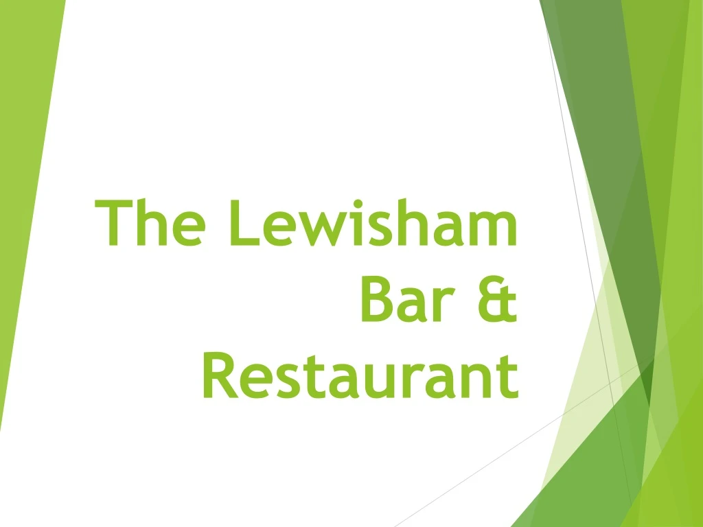 the lewisham bar restaurant