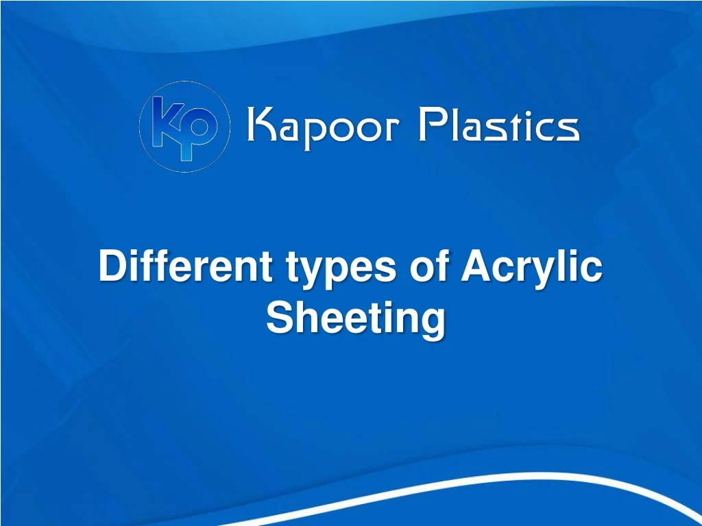 different types of acrylic sheeting