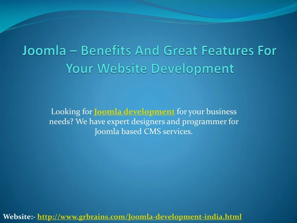 joomla benefits and great features for your website development