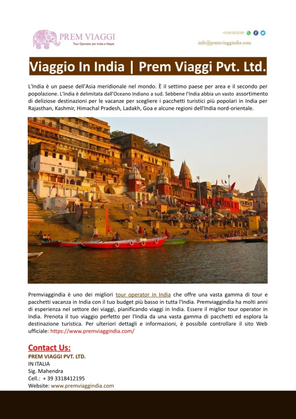 viaggio in india prem viaggi pvt ltd