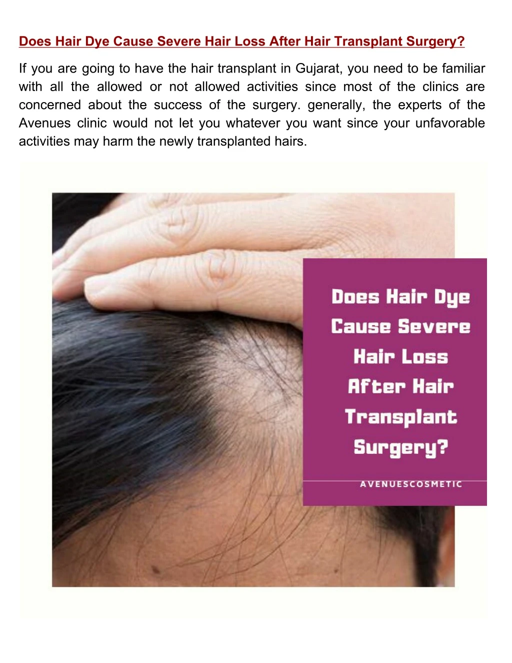 does hair dye cause severe hair loss after hair