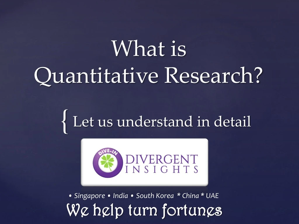 what is quantitative research