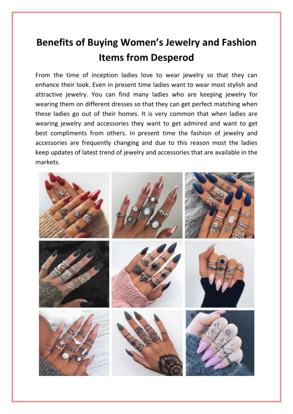benefits o f buying women s jewelry and fashion