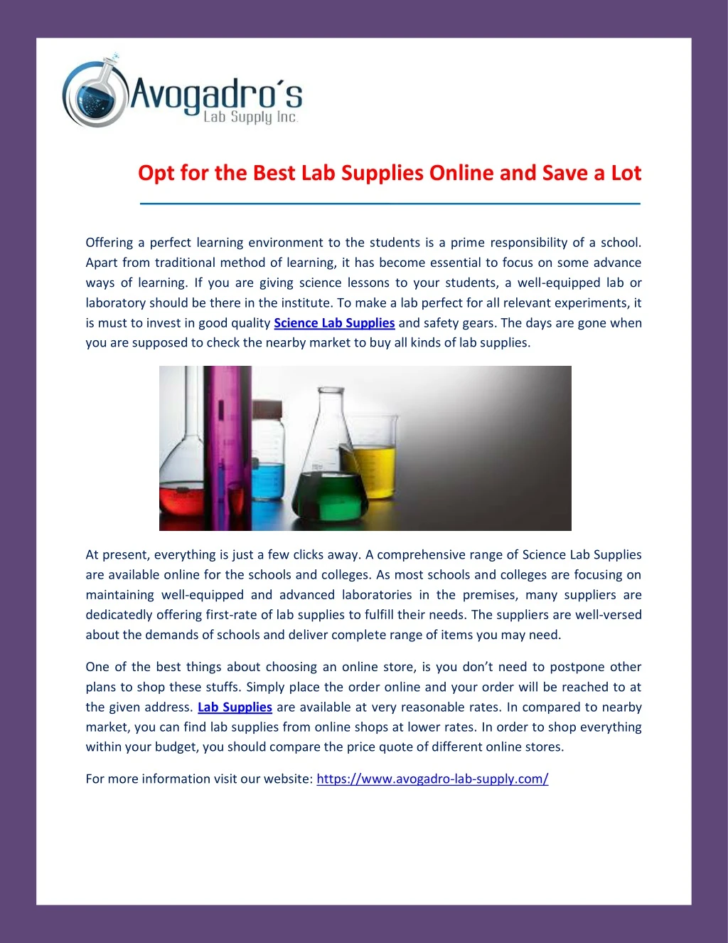 opt for the best lab supplies online and save
