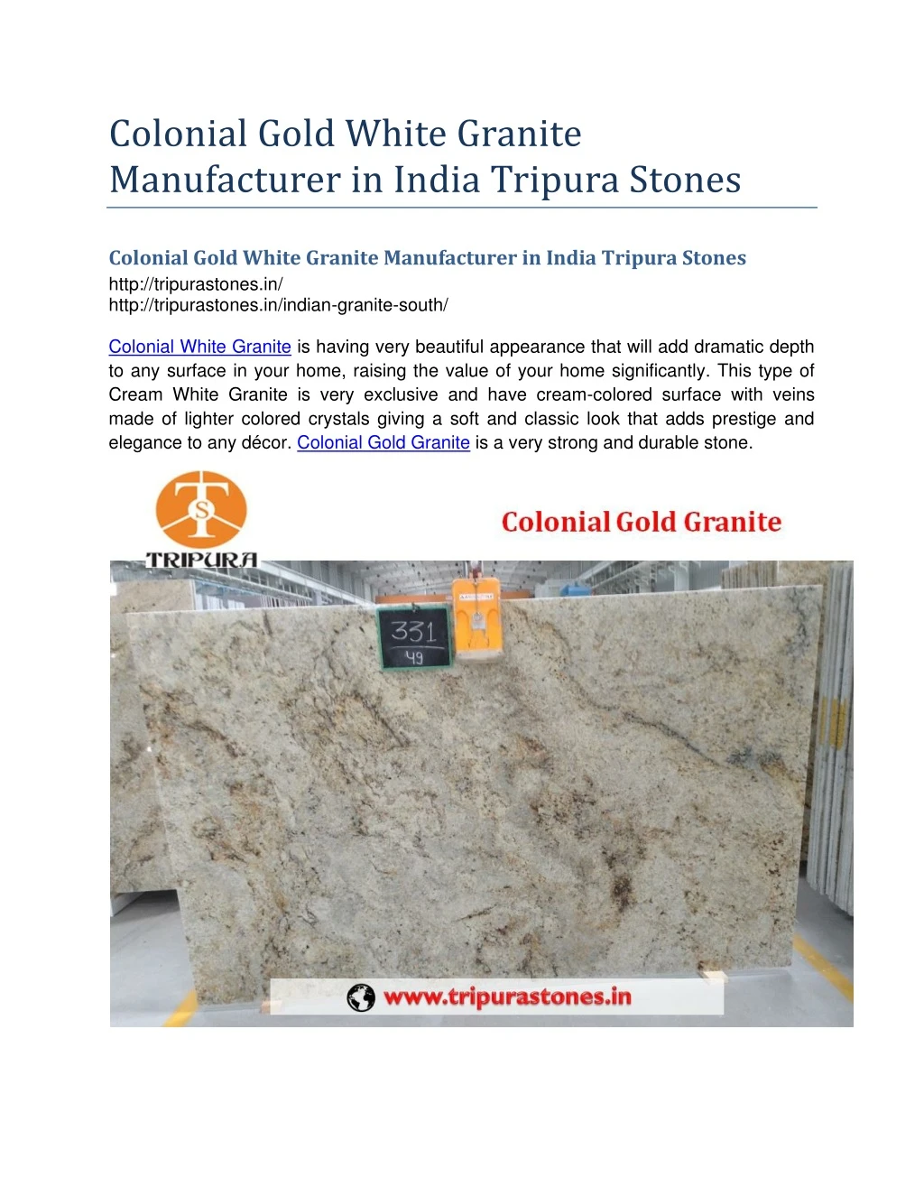 colonial gold white granite manufacturer in india