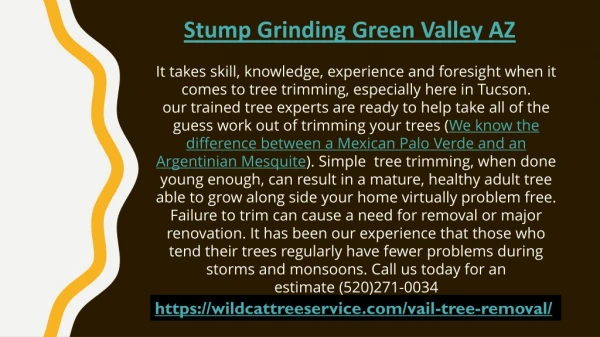 Stump Grinding Green Valley AZ