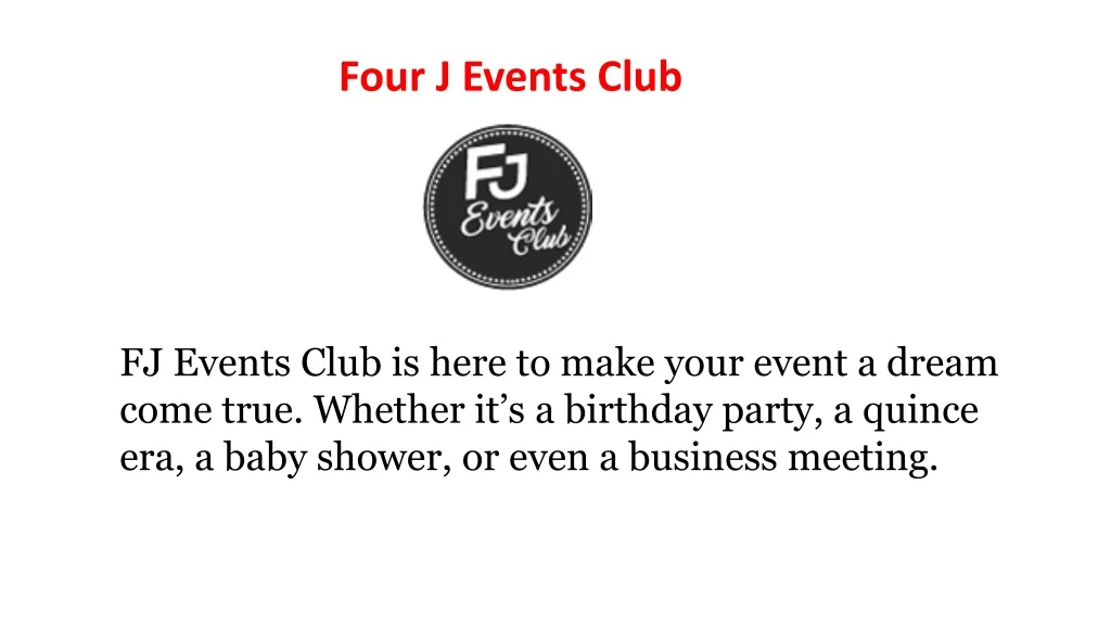 four j events club