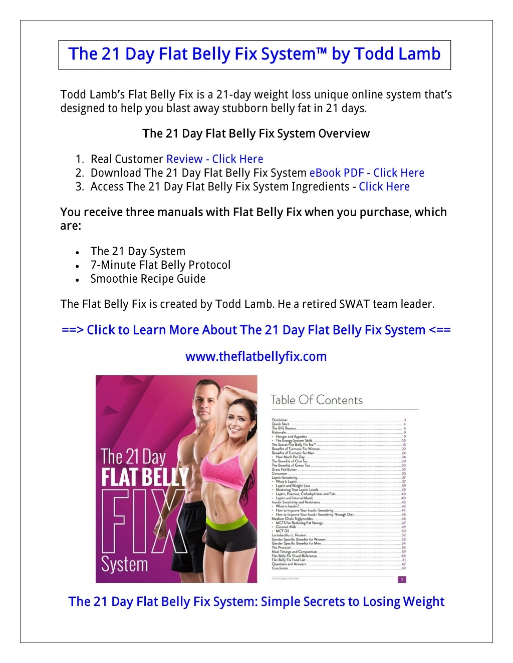 the 21 day flat belly fix system by todd lamb