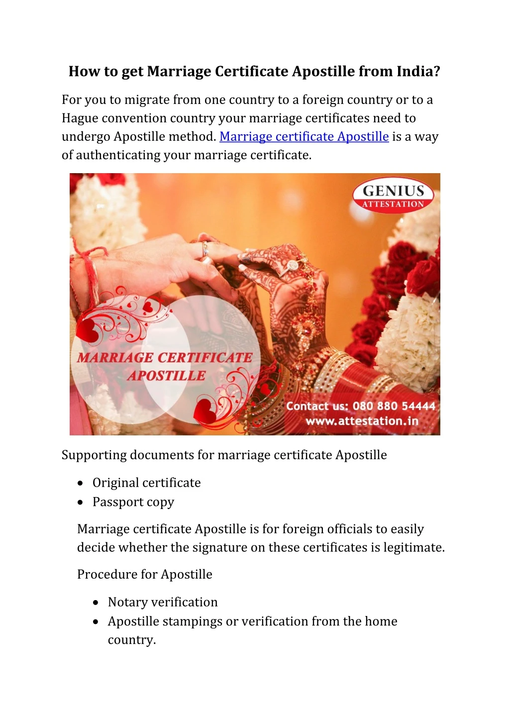 how to get marriage certificate apostille from