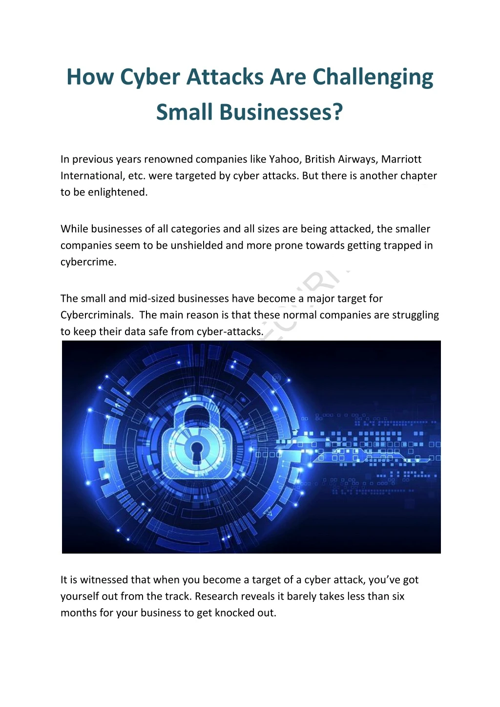 how cyber attacks are challenging small businesses