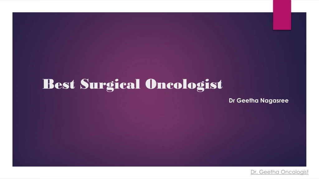 best surgical oncologist