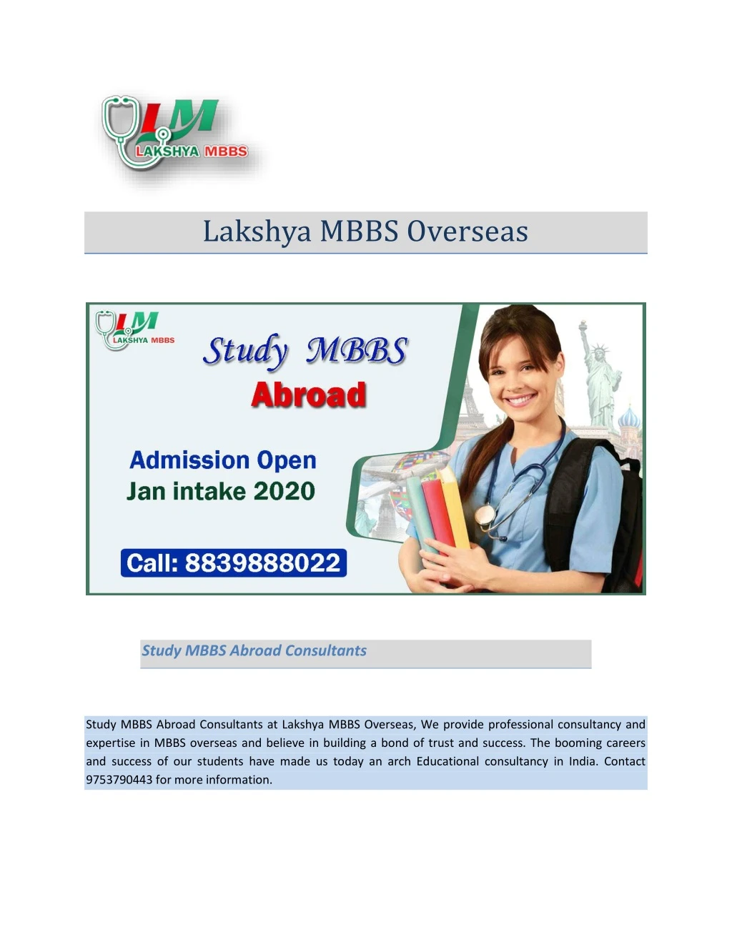 lakshya mbbs overseas