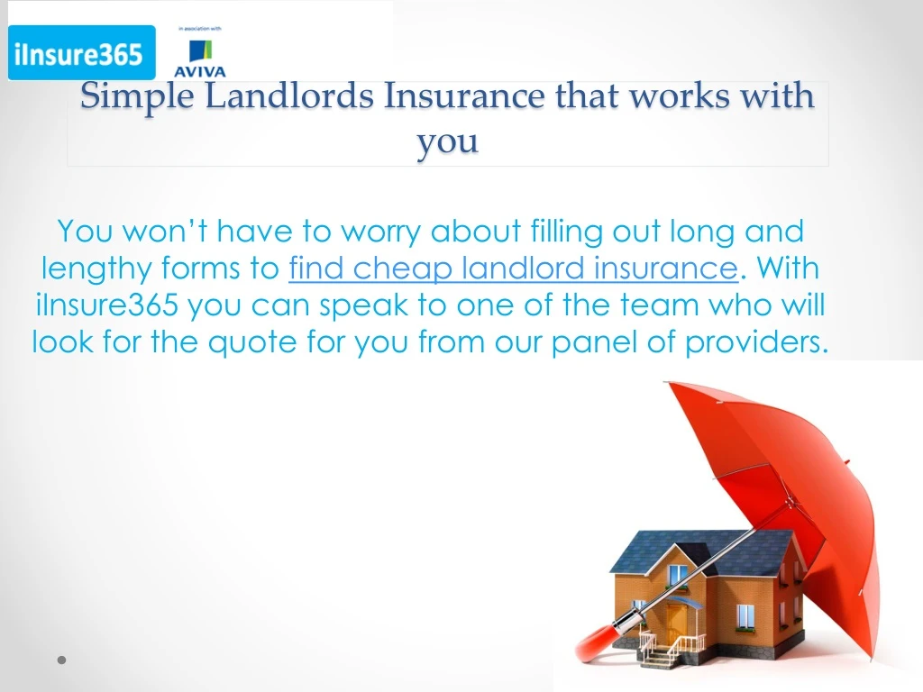 simple landlords insurance that works with you