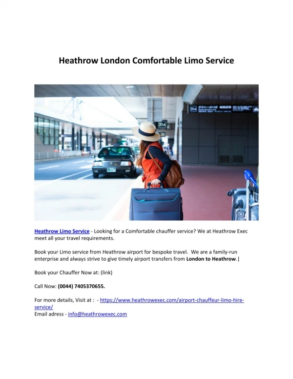 Heathrow Airport limo service
