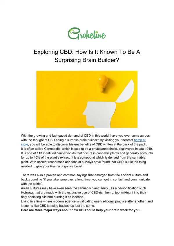 exploring cbd how is it known to be a surprising