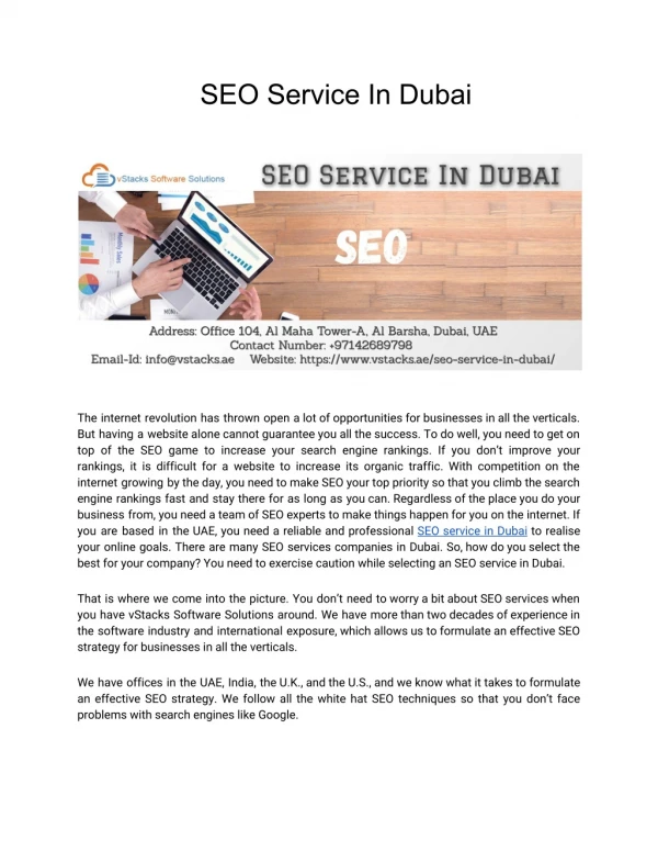 SEO Service In Dubai
