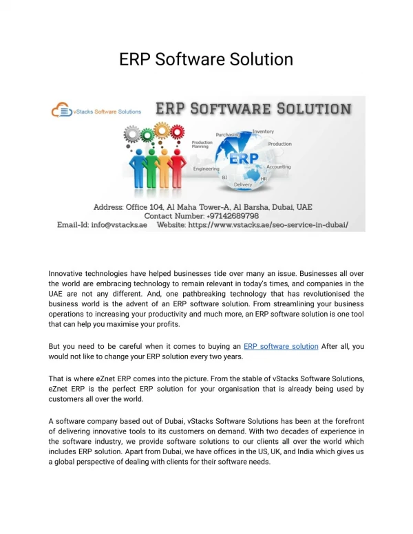 ERP Software Solution