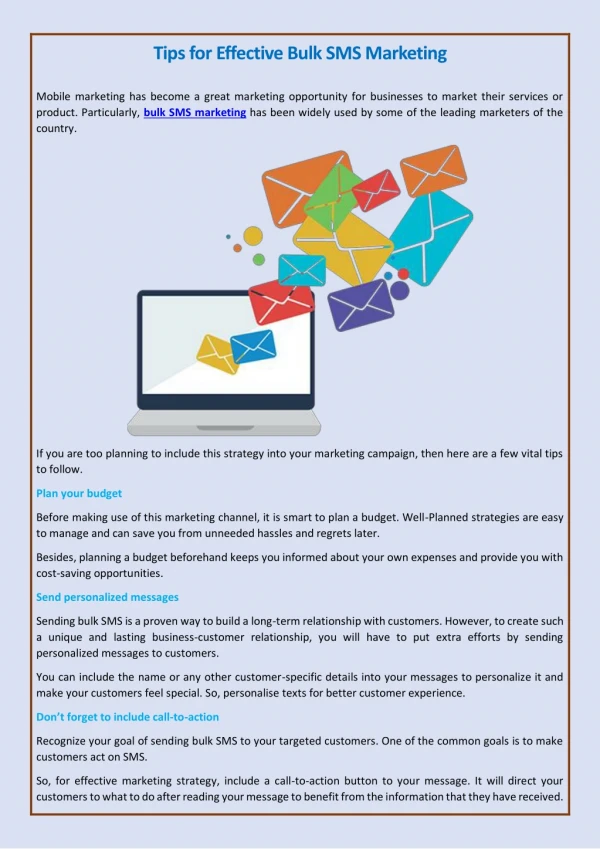 tips for effective bulk sms marketing