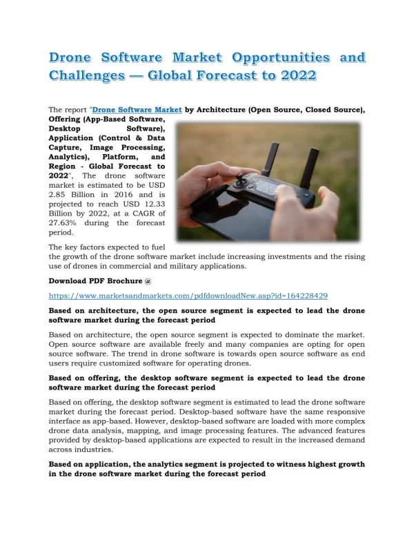 the report drone software market by architecture