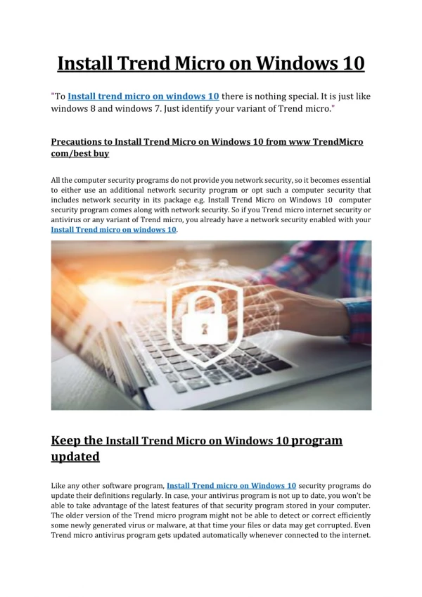 install trend micro on windows 10