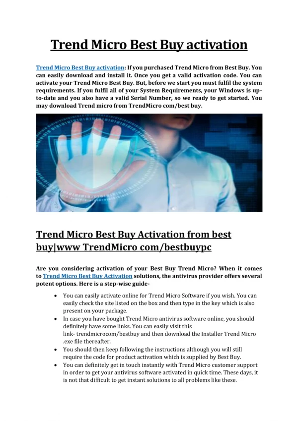 trend micro best buy activation