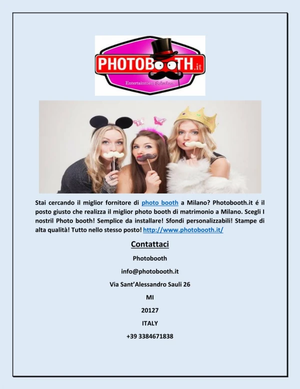 stai cercando il miglior fornitore di photo booth