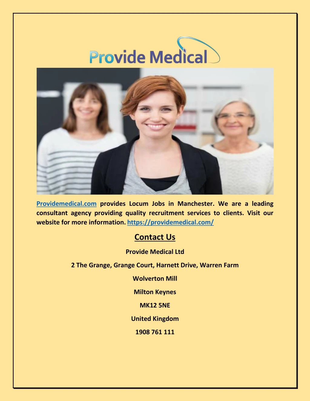 providemedical com provides locum jobs