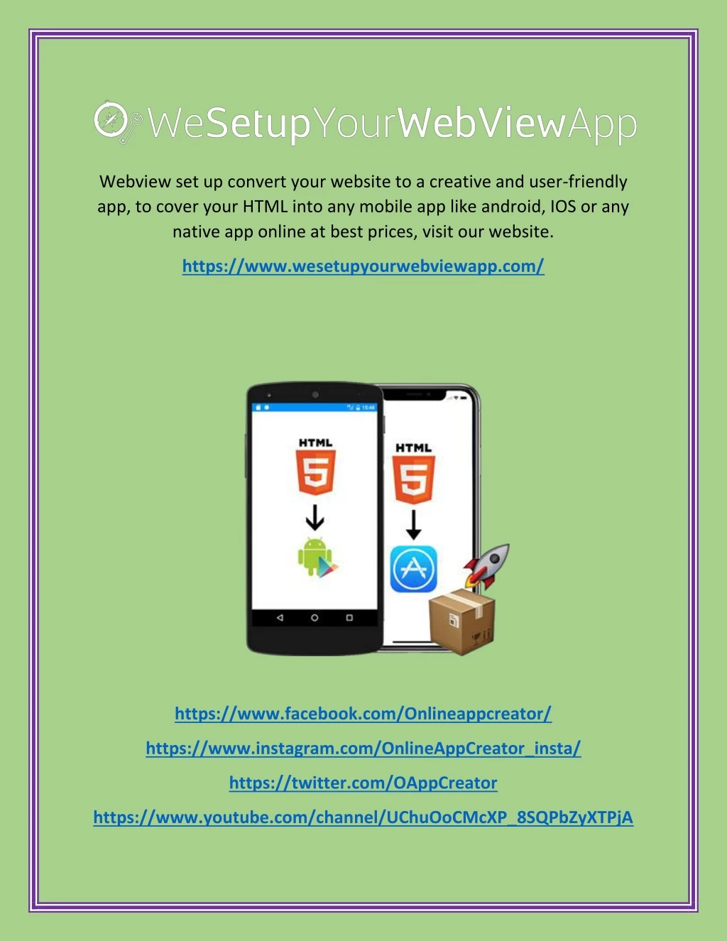 webview set up convert your website to a creative