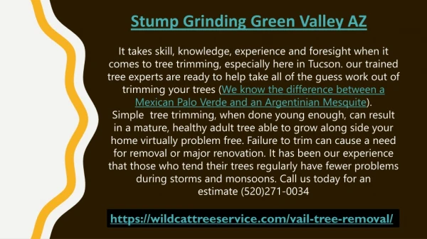 Stump Grinding Green Valley AZ