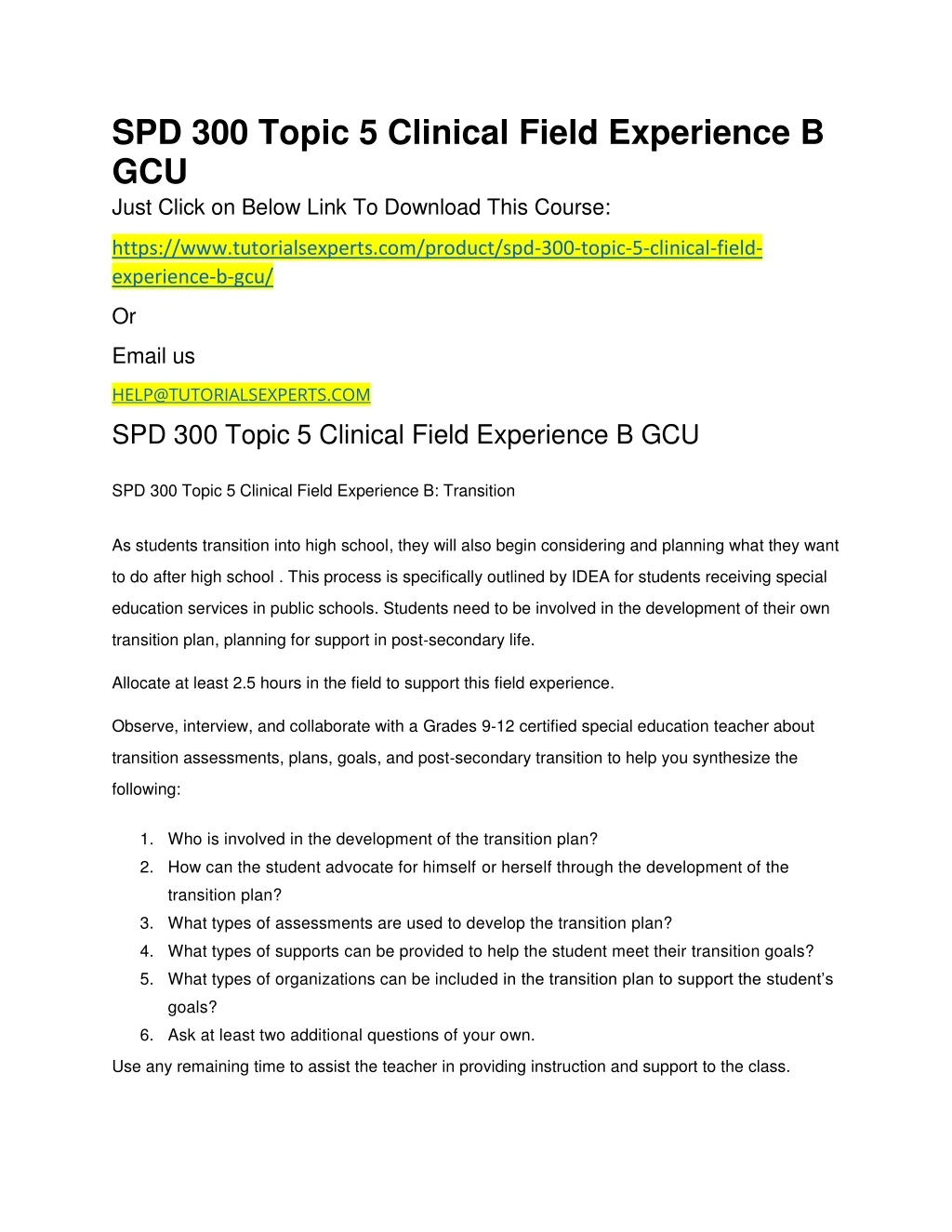 spd 300 topic 5 clinical field experience