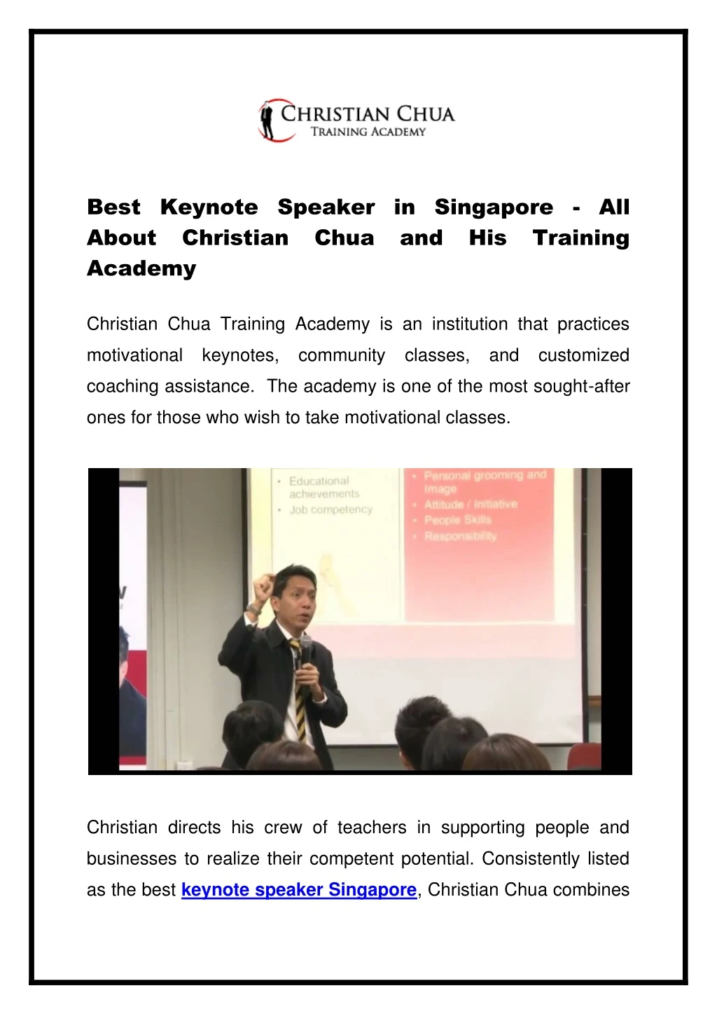 best keynote speaker in singapore all about