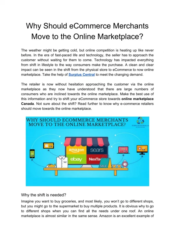 why should ecommerce merchants move to the online