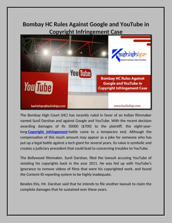 bombay hc rules against google and youtube
