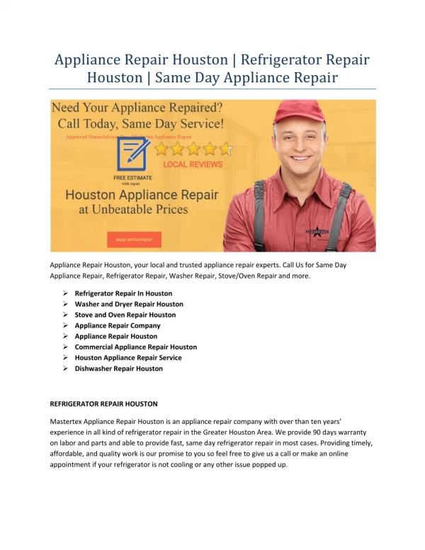 Appliance Repair Company