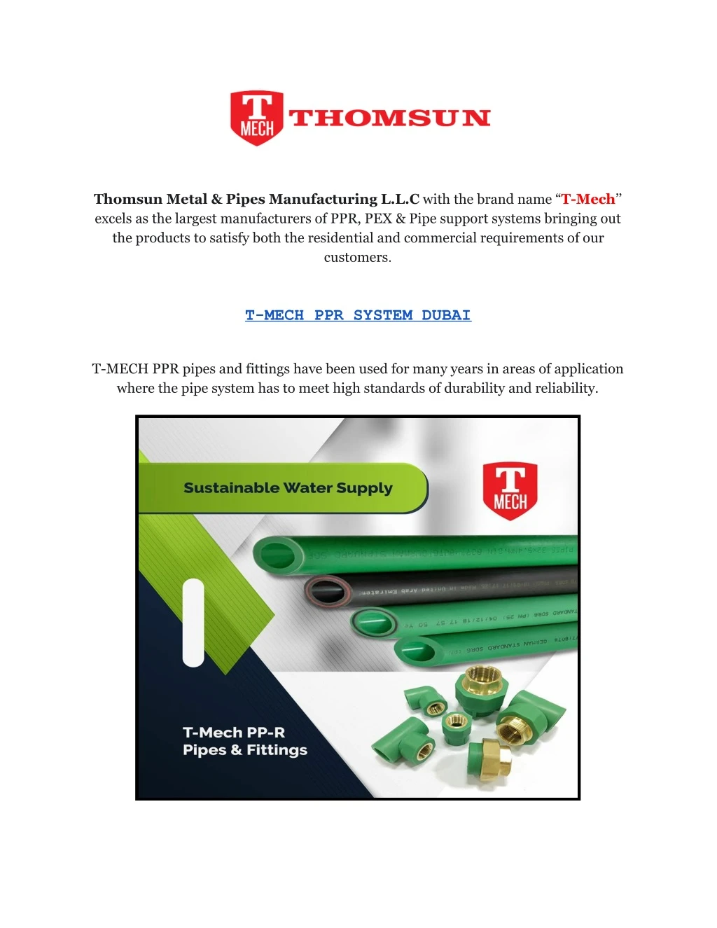 thomsun metal pipes manufacturing l l c with