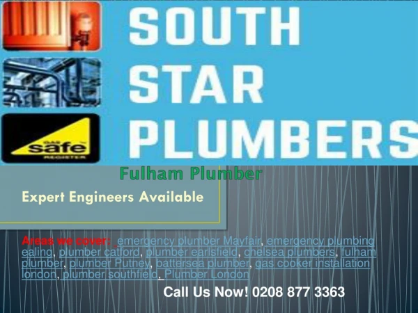 Fulham plumbers With Over 25 Years of Experience
