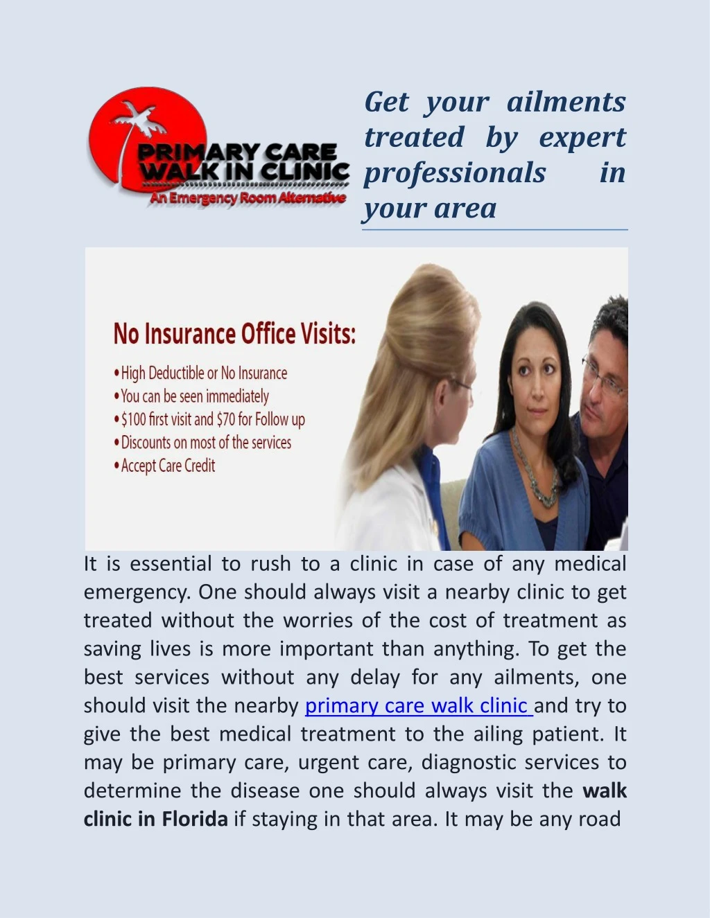 get your ailments treated by expert professionals in your area