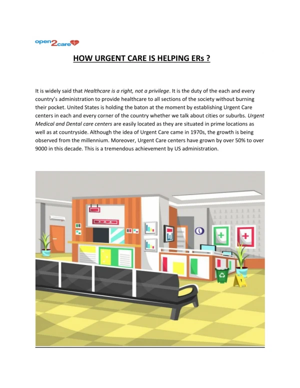 How Urgent Care is helping ERs?