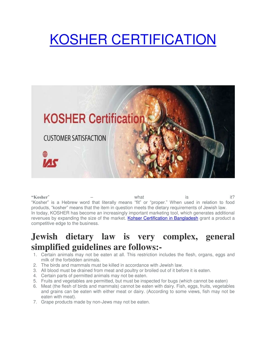 kosher certification