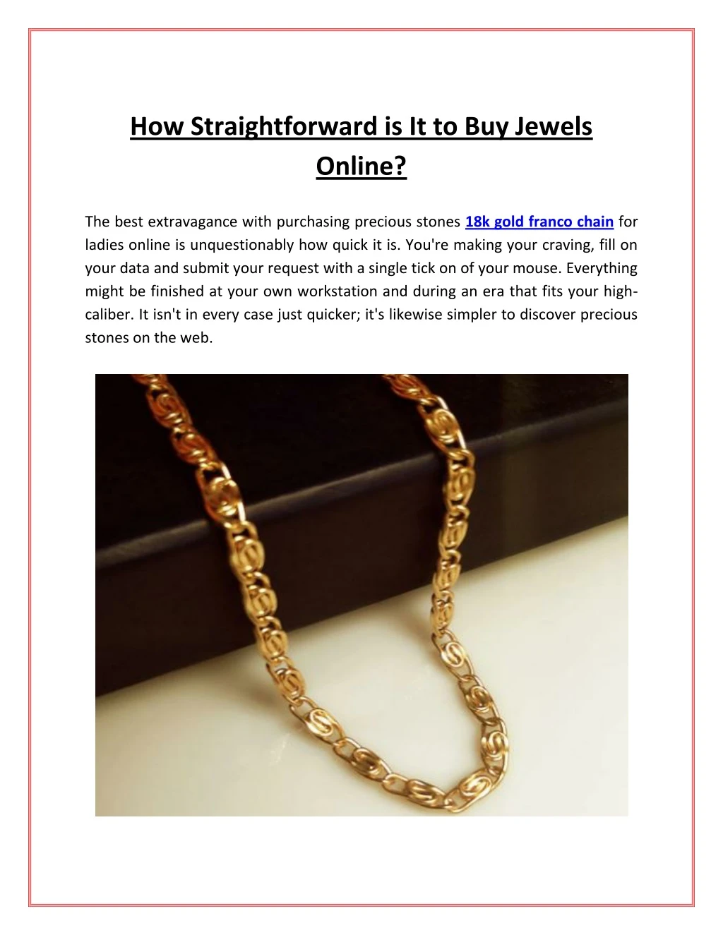 how straightforward is it to buy jewels online