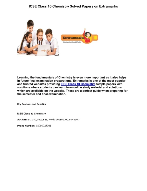 icse class 10 chemistry solved papers