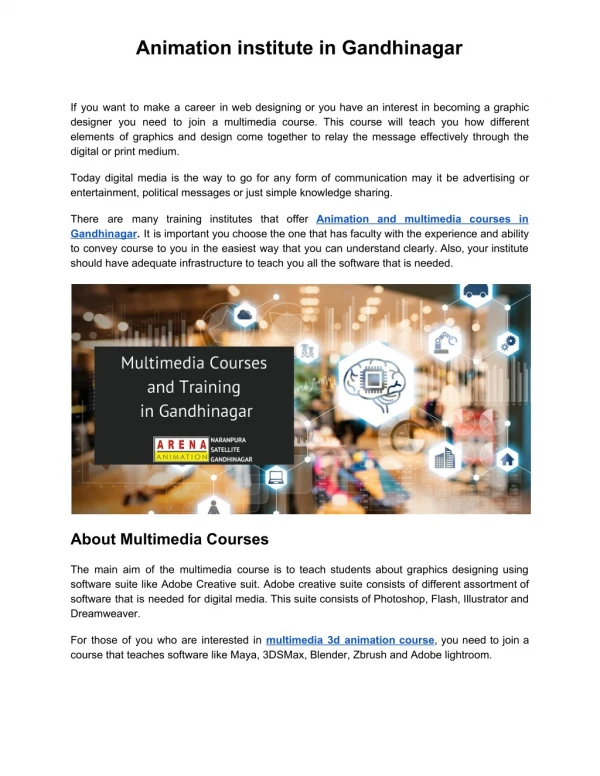 animation institute in gandhinagar