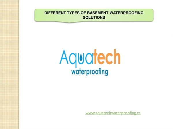 DIFFERENT TYPES OF BASEMENT WATERPROOFING SOLUTIONS