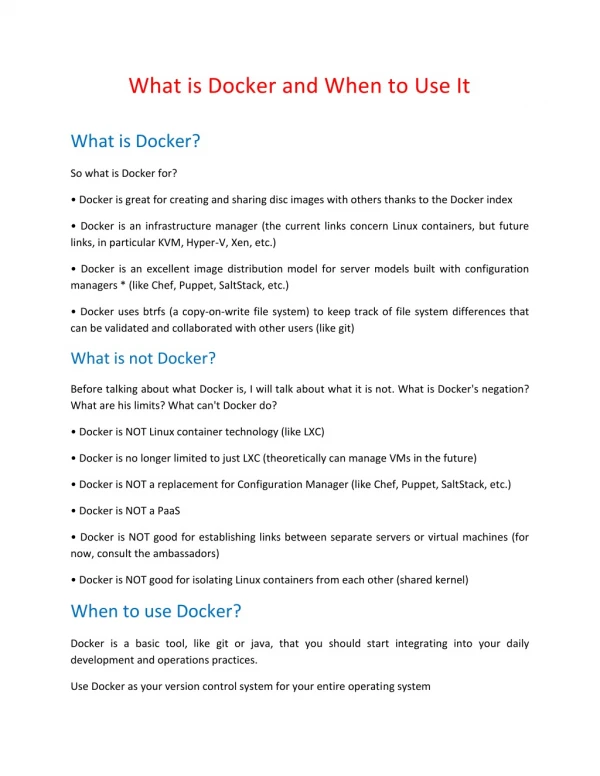 what is docker and when to use it