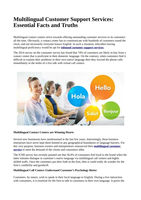 multilingual customer support services essential