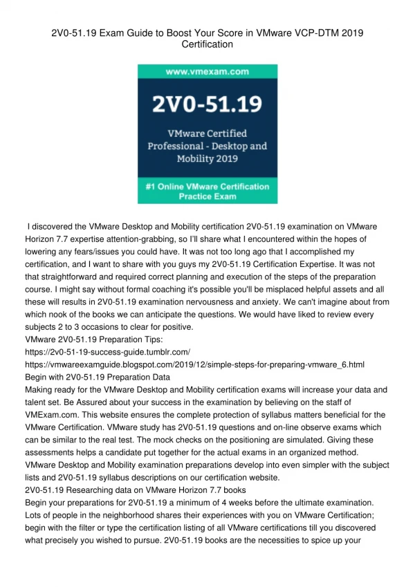 2v0 51 19 exam guide to boost your score