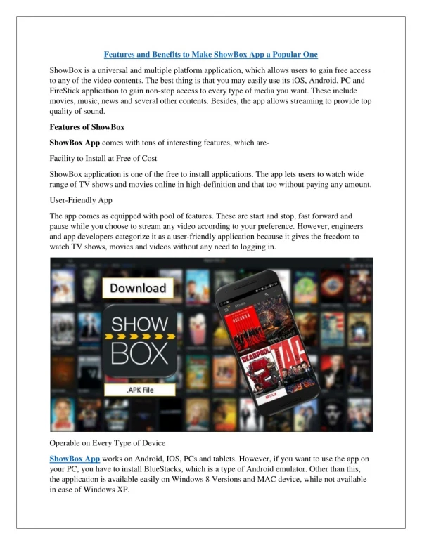 Free ShowBox APK: World of Cinema in Your Device