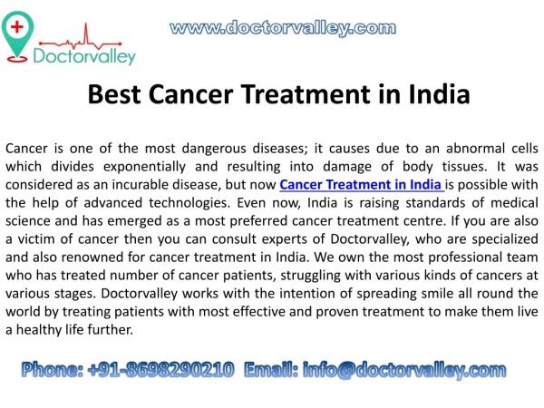 Cancer Treatment in India | Cancer Treatment Centres in India